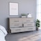 Tuhome Hms 6 Drawer Double Dresser, Four Legs, Superior Top, Six Drawers, Light Gray CZB7666 - alternate 1